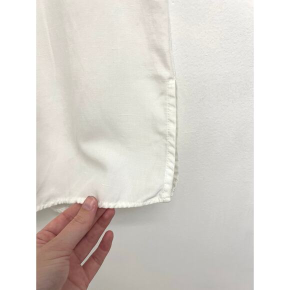 Kobi Halperin Raquel Blouse Tencel-Linen V-Neck Button-Front Sleeveless - Small - Picture 9 of 11